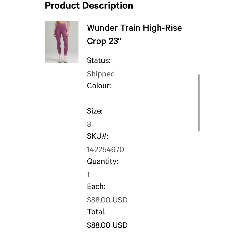 Lululemon Wunder Train High-Rise Crop 33” - Picture 4 of 5